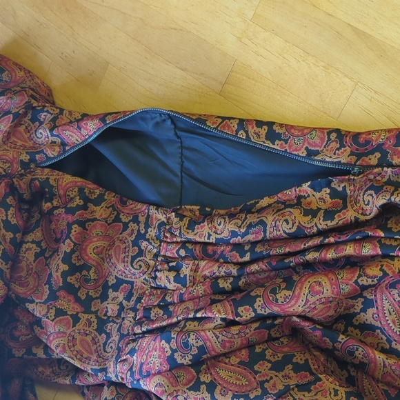 Jean Muir London Silk Dress Black & Paisley Print Size XS *Flaw* - Picture 14 of 17